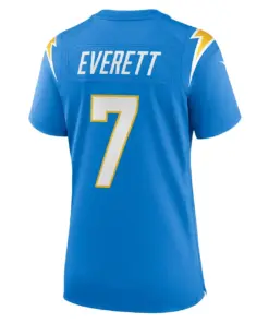 Gerald Everett Los Angeles Chargers Nike Women's Player Game Jersey - Powder Blue - Image 4