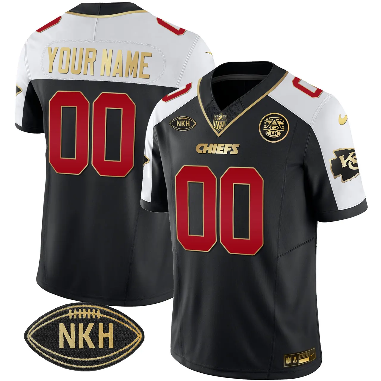 Kansas City Chiefs Nike NKH Patch 2023 Vapor Custom Limited Stitched Jersey - Red - Image 3