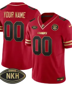 Kansas City Chiefs Nike NKH Patch 2023 Vapor Custom Limited Stitched Jersey - Red - Image 4