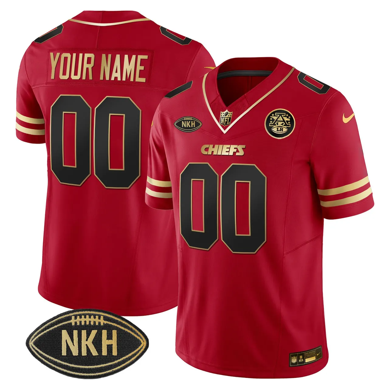 Kansas City Chiefs Nike NKH Patch 2023 Vapor Custom Limited Stitched Jersey - Red - Image 4