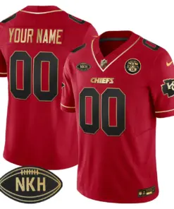 Kansas City Chiefs Nike NKH Patch 2023 Vapor Custom Limited Stitched Jersey - Red - Image 5