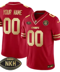 Kansas City Chiefs Nike NKH Patch 2023 Vapor Custom Limited Stitched Jersey - Red - Image 6