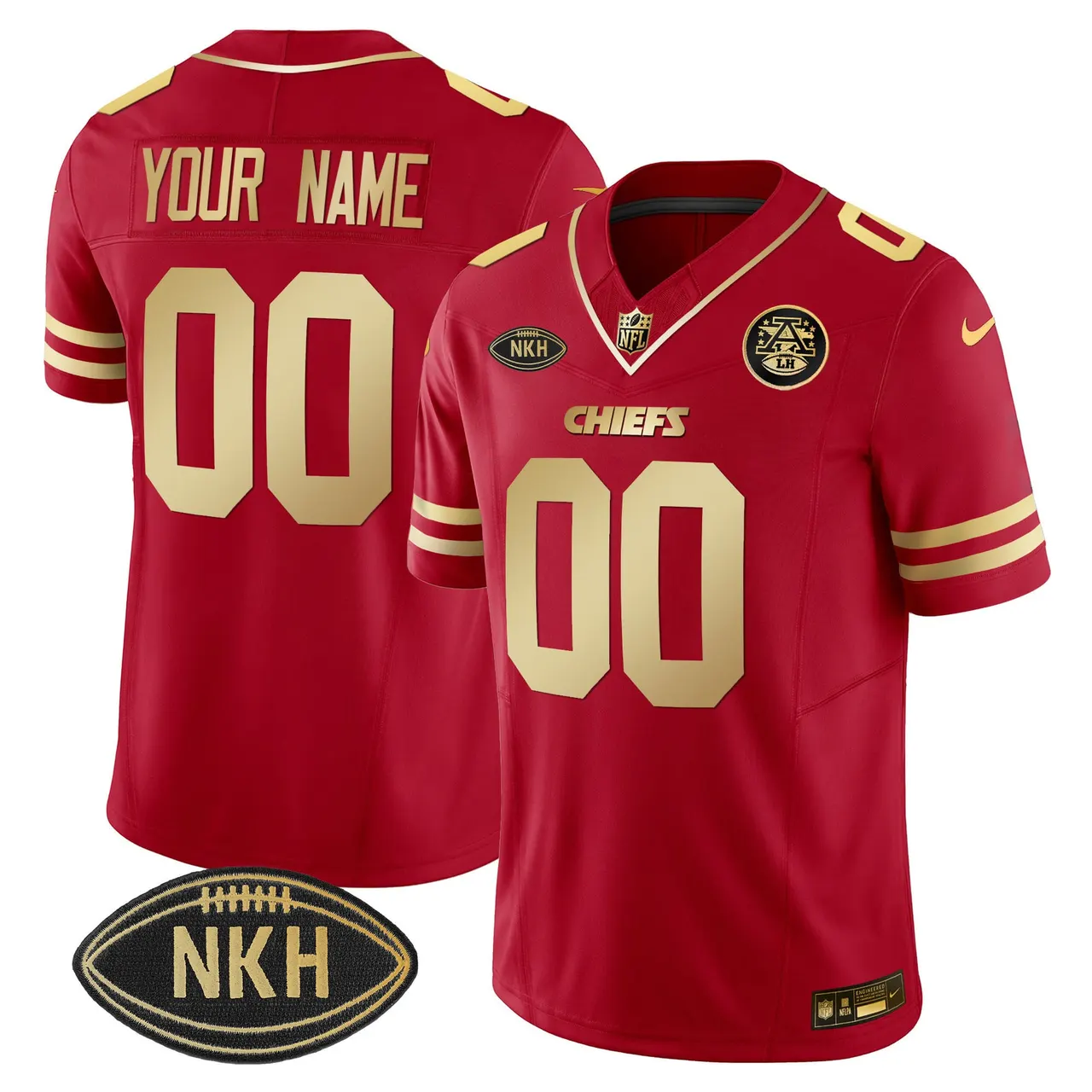 Kansas City Chiefs Nike NKH Patch 2023 Vapor Custom Limited Stitched Jersey - Red - Image 6