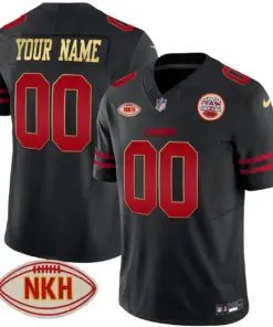 Kansas City Chiefs Nike NKH Patch 2023 Vapor Custom Limited Stitched Jersey - Red - Image 7