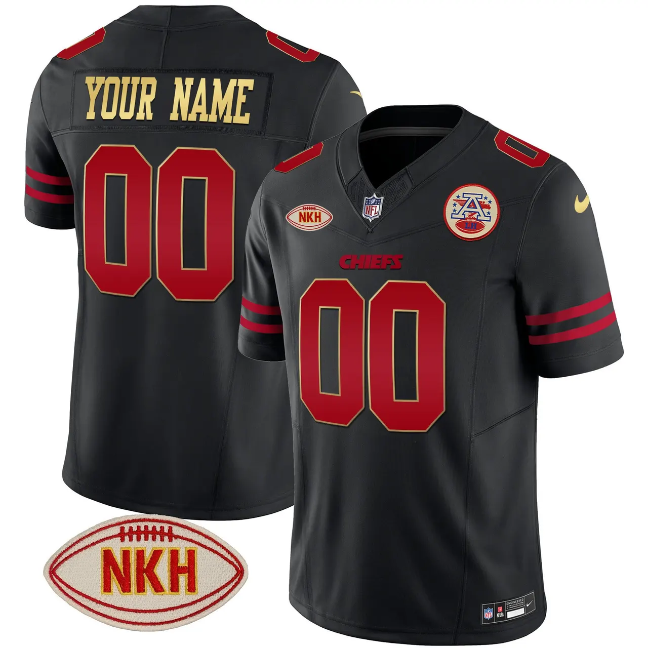 Kansas City Chiefs Nike NKH Patch 2023 Vapor Custom Limited Stitched Jersey - Red - Image 7