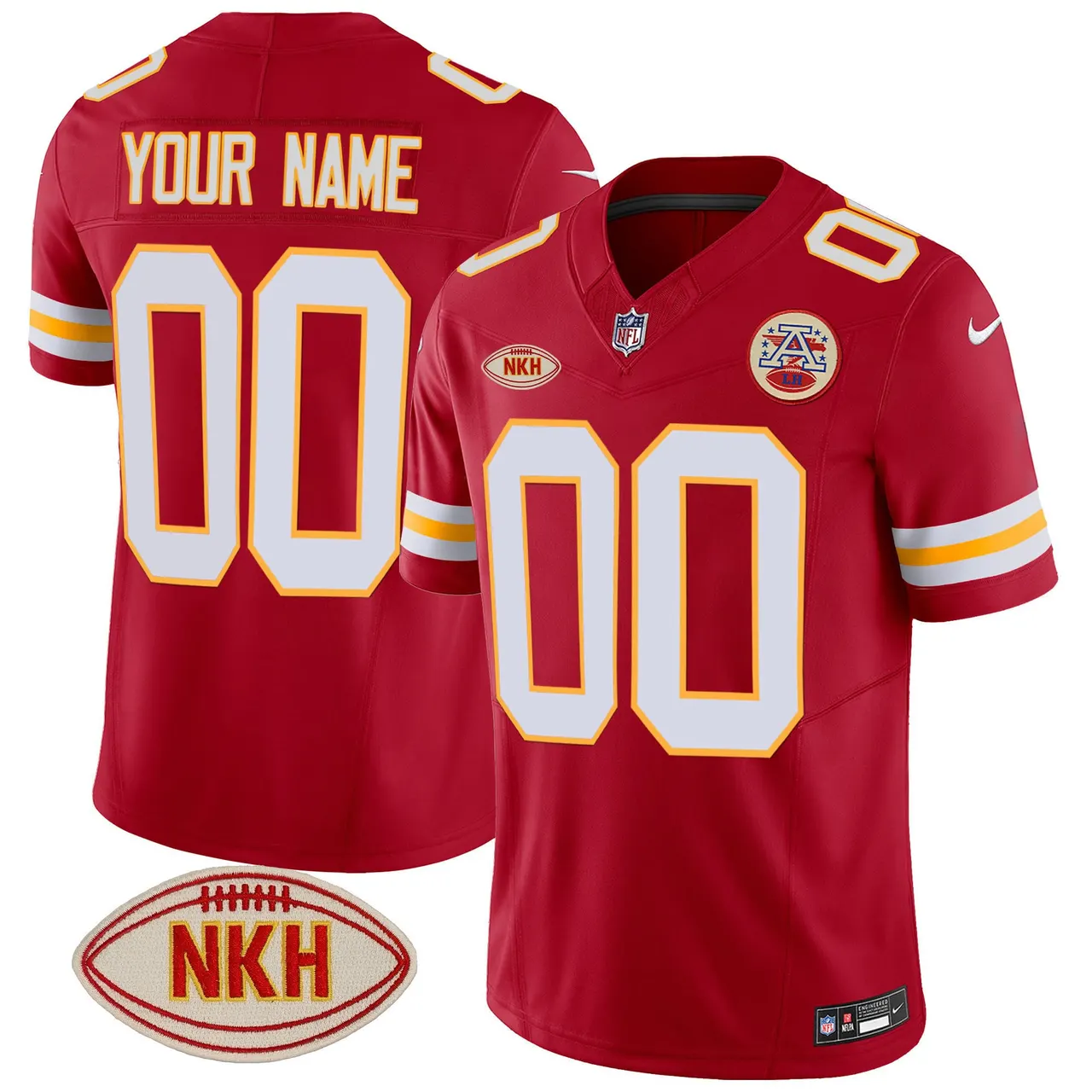 Kansas City Chiefs Nike NKH Patch 2023 Vapor Custom Limited Stitched Jersey - Red