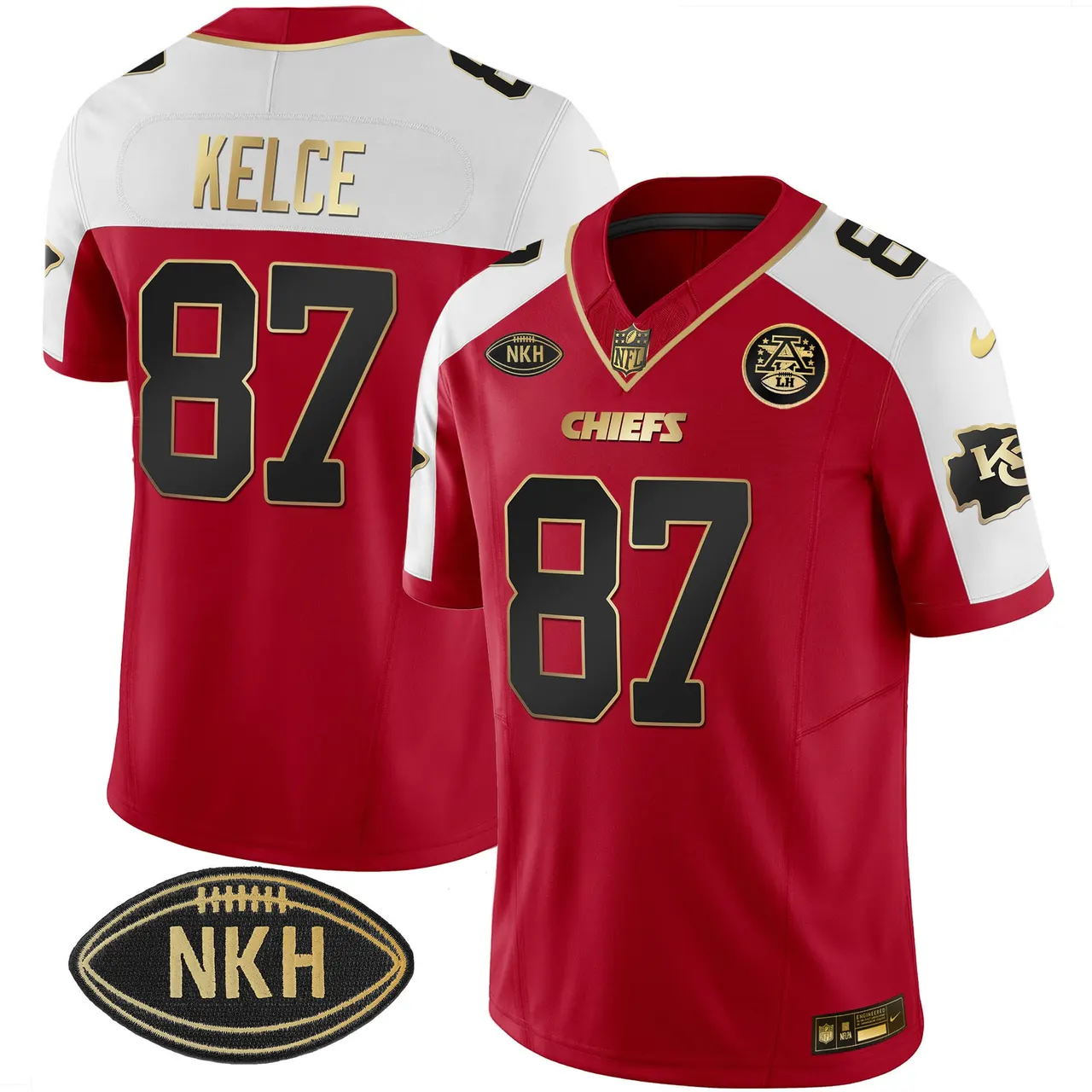 Kansas City Chiefs Nike NKH Patch 2023 Vapor Limited Stitched Jersey - Red - Image 2