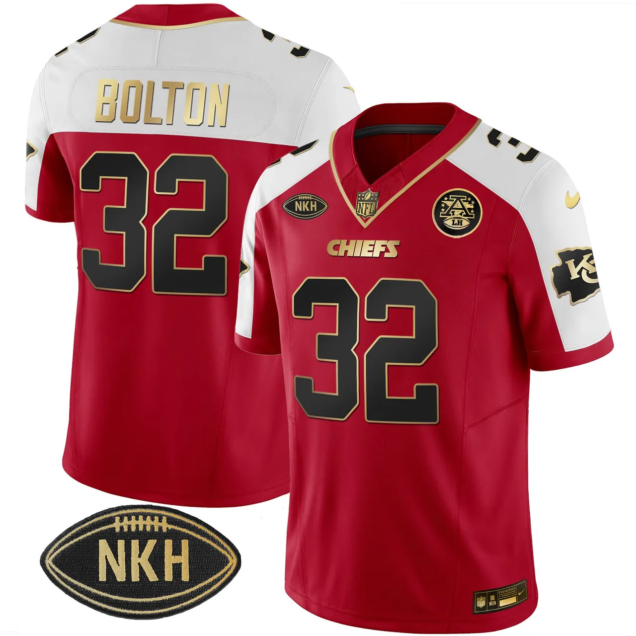 Kansas City Chiefs Nike NKH Patch 2023 Vapor Limited Stitched Jersey - Red - Image 3