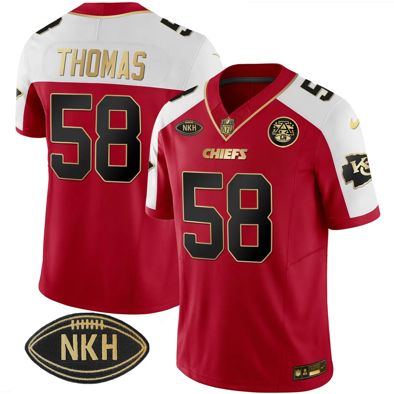 Kansas City Chiefs Nike NKH Patch 2023 Vapor Limited Stitched Jersey - Red - Image 4