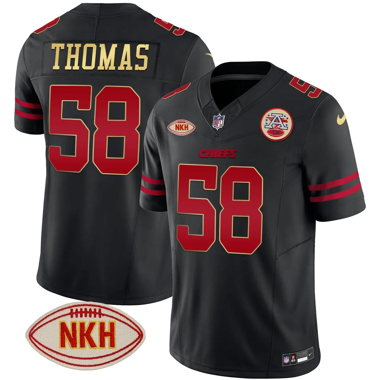 Kansas City Chiefs Nike NKH Patch 2023 Vapor Limited Stitched Jersey - Red - Image 28