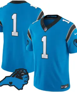 Carolina Panthers Nike Patch Vapor Limited Stitched Jersey All Stitched - Anthracite - Image 28