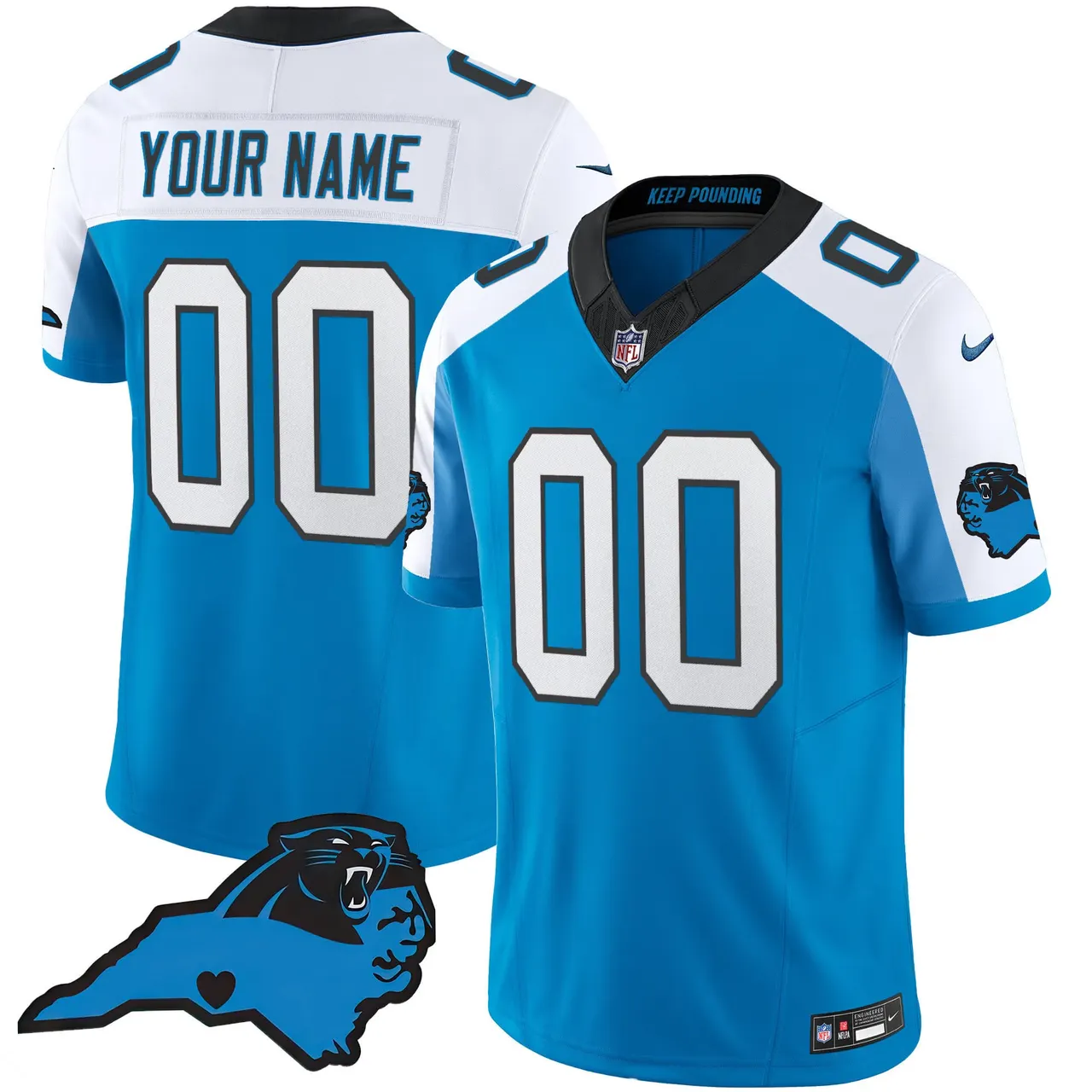 Carolina Panthers Nike Patch Vapor Custom Limited Stitched Jersey All Stitched - Anthracite - Image 2