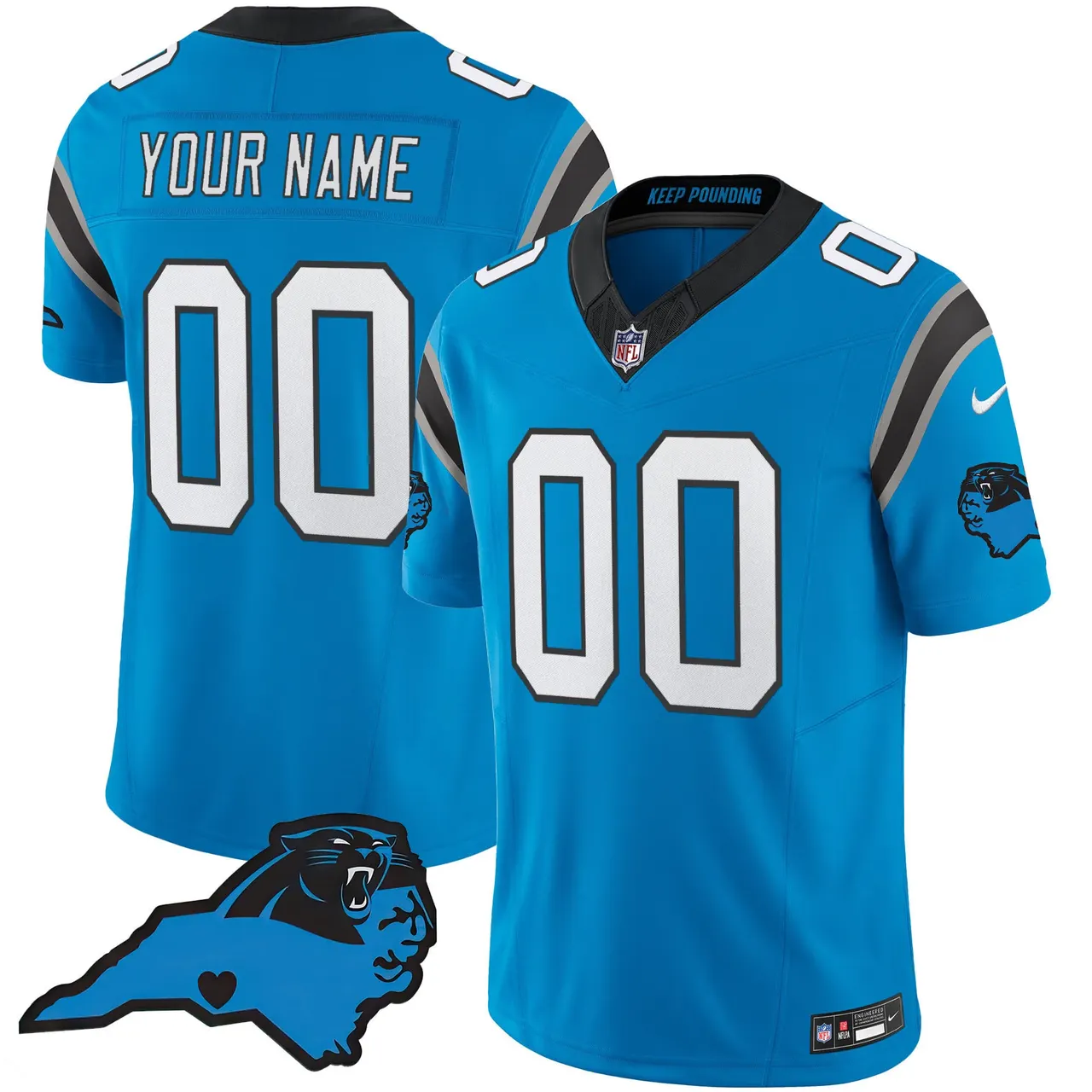 Carolina Panthers Nike Patch Vapor Custom Limited Stitched Jersey All Stitched - Anthracite - Image 4