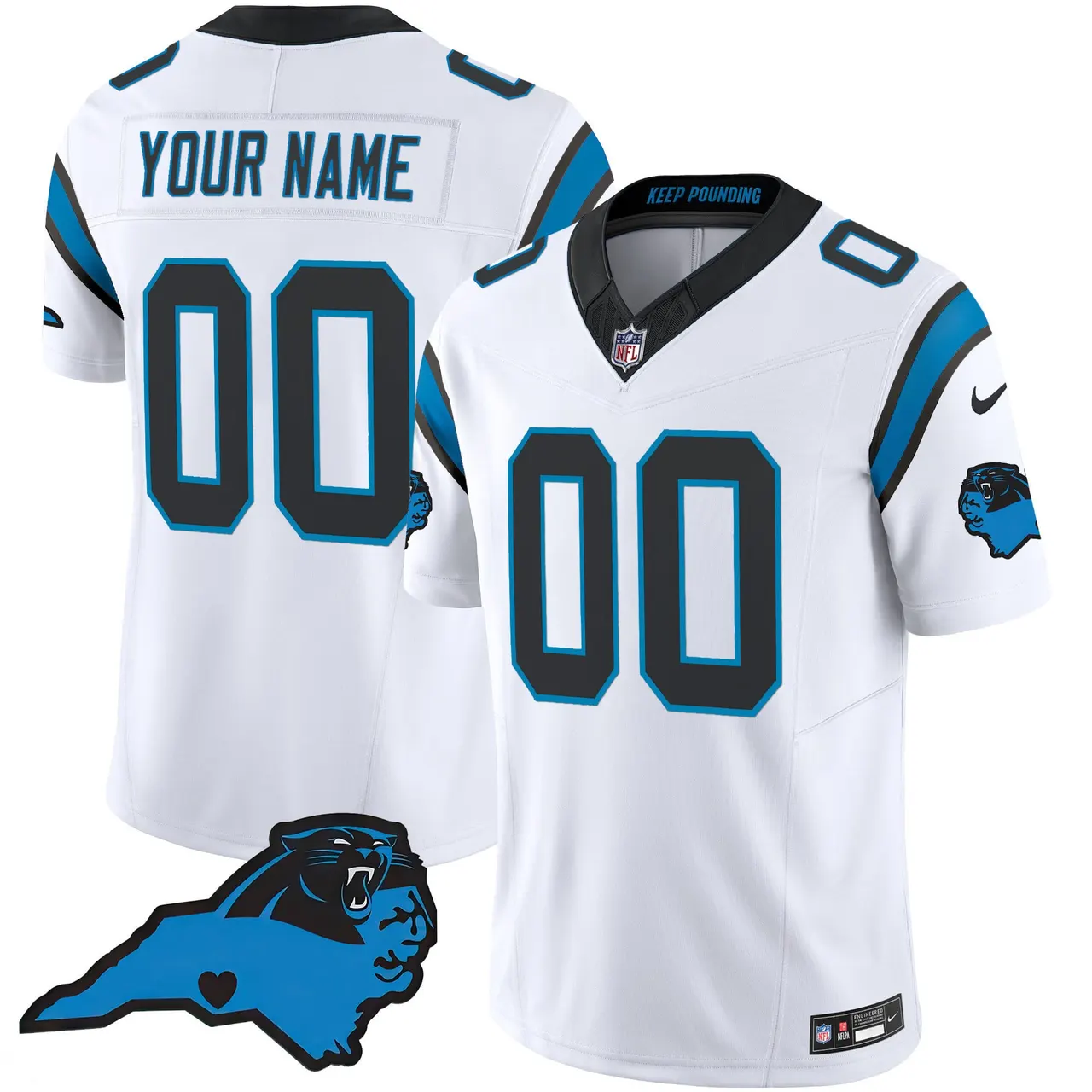 Carolina Panthers Nike Patch Vapor Custom Limited Stitched Jersey All Stitched - Anthracite - Image 5