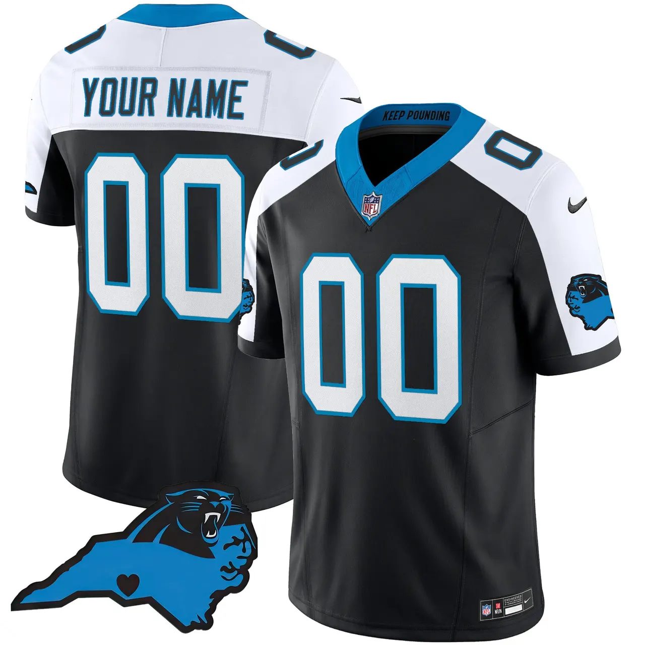 Carolina Panthers Nike Patch Vapor Custom Limited Stitched Jersey All Stitched - Anthracite