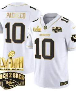 Kansas City Chiefs Nike Super Bowl LVIII Back 2 Back Gold Patch Vapor Stitched Jersey - Black - Image 18