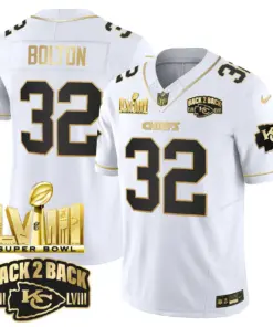 Kansas City Chiefs Nike Super Bowl LVIII Back 2 Back Gold Patch Vapor Stitched Jersey - Black - Image 20