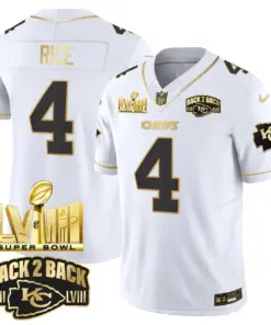 Kansas City Chiefs Nike Super Bowl LVIII Back 2 Back Gold Patch Vapor Stitched Jersey - Black - Image 21