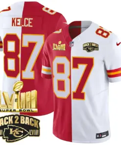 Kansas City Chiefs Nike Super Bowl LVIII Back 2 Back Gold Patch Vapor Stitched Jersey - Black - Image 30