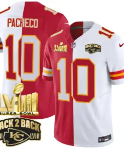 Kansas City Chiefs Nike Super Bowl LVIII Back 2 Back Gold Patch Vapor Stitched Jersey - Black - Image 32