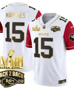 Kansas City Chiefs Nike Super Bowl LVIII Back 2 Back Gold Patch Vapor Stitched Jersey - Black - Image 36