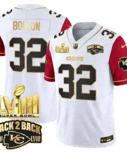 Kansas City Chiefs Nike Super Bowl LVIII Back 2 Back Gold Patch Vapor Stitched Jersey - Black - Image 41