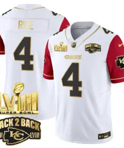 Kansas City Chiefs Nike Super Bowl LVIII Back 2 Back Gold Patch Vapor Stitched Jersey - Black - Image 42