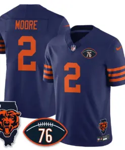 Alternative view of Honor Steve McMichael Chicago Bears Nike Custom Stitched Jersey - Navy