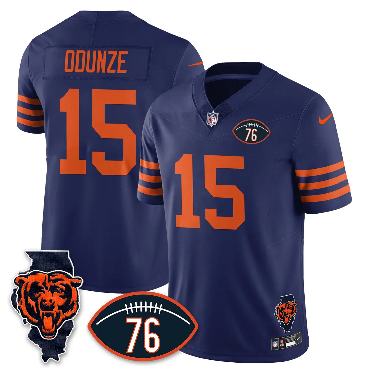 Honor Steve McMichael Chicago Bears Nike Custom Stitched Jersey - Navy - Image 4
