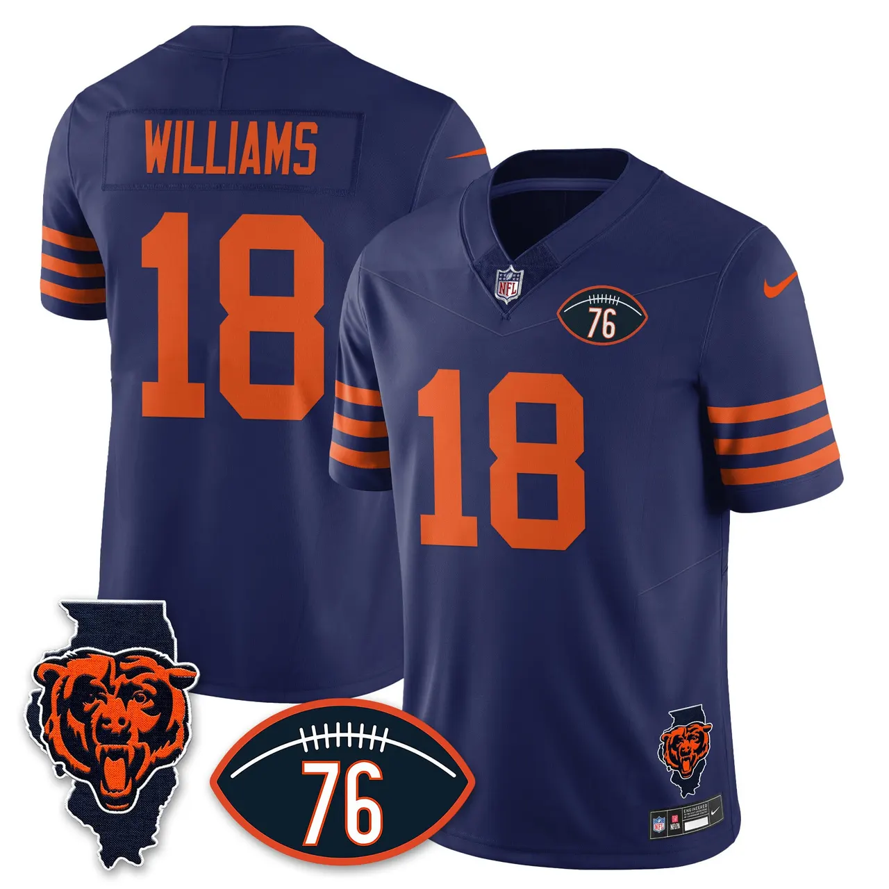 Honor Steve McMichael Chicago Bears Nike Custom Stitched Jersey - Navy - Image 5
