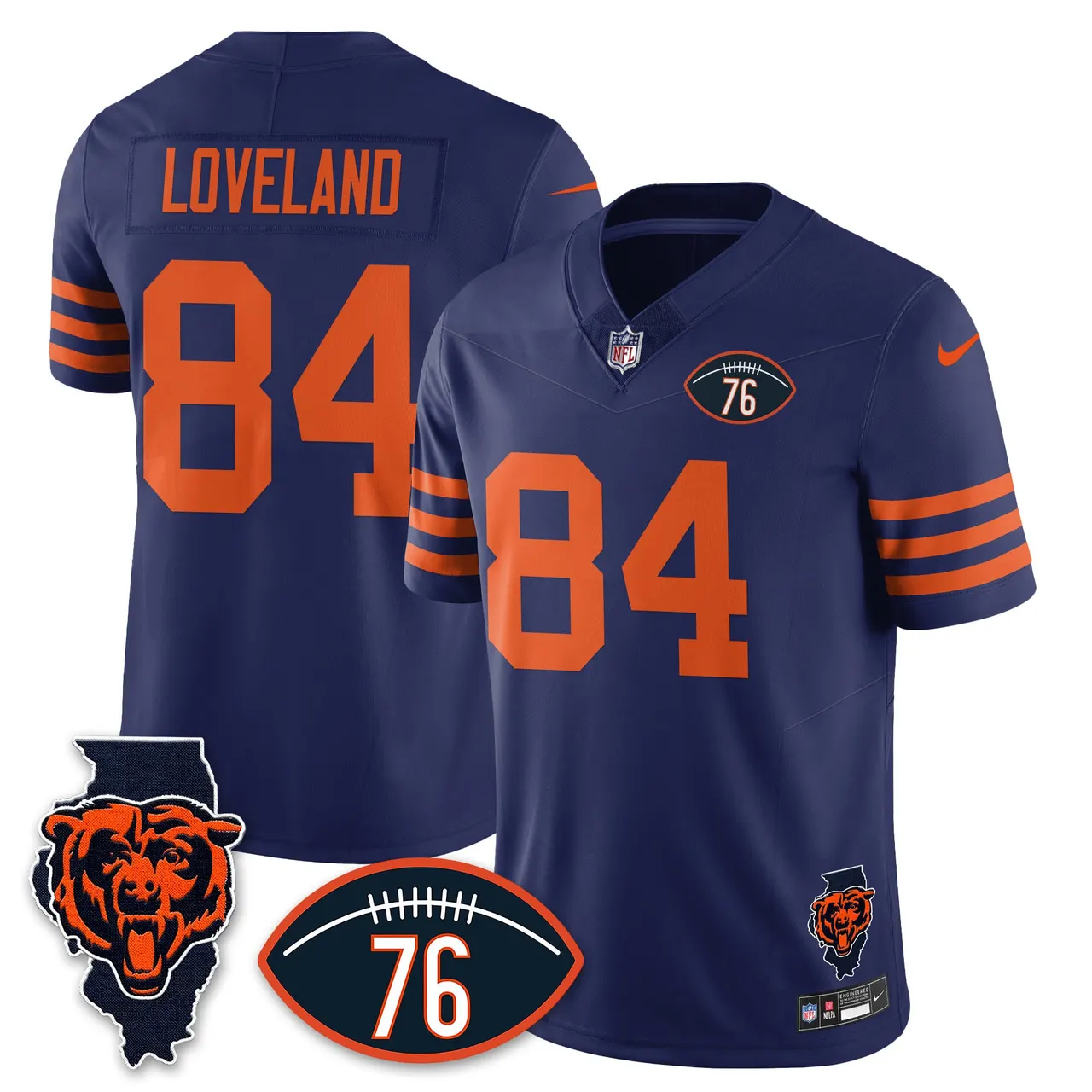 Honor Steve McMichael Chicago Bears Nike Custom Stitched Jersey - Navy - Image 7
