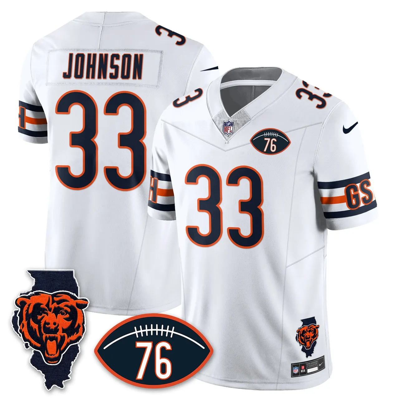 Honor Steve McMichael Chicago Bears Nike Custom Stitched Jersey - Navy - Image 8