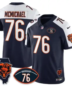 Honor Steve McMichael Chicago Bears Nike Custom Stitched Jersey - Navy - Image 9