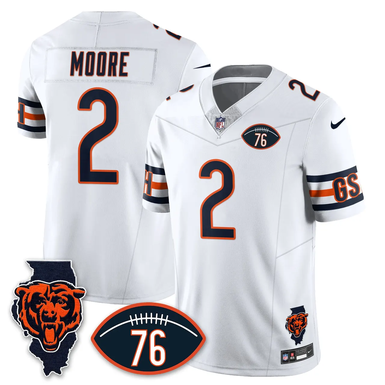 Honor Steve McMichael Chicago Bears Nike Custom Stitched Jersey - Navy - Image 13