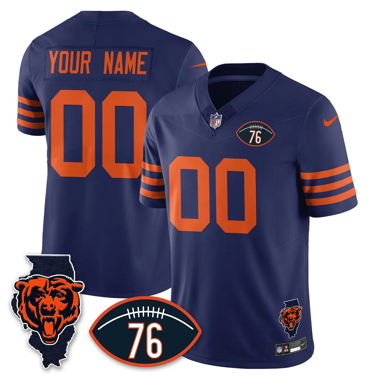 Honor Steve McMichael Chicago Bears Nike Custom Stitched Jersey - Navy - Image 17