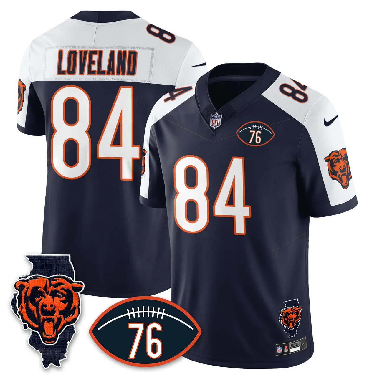 Honor Steve McMichael Chicago Bears Nike Custom Stitched Jersey - Navy - Image 18
