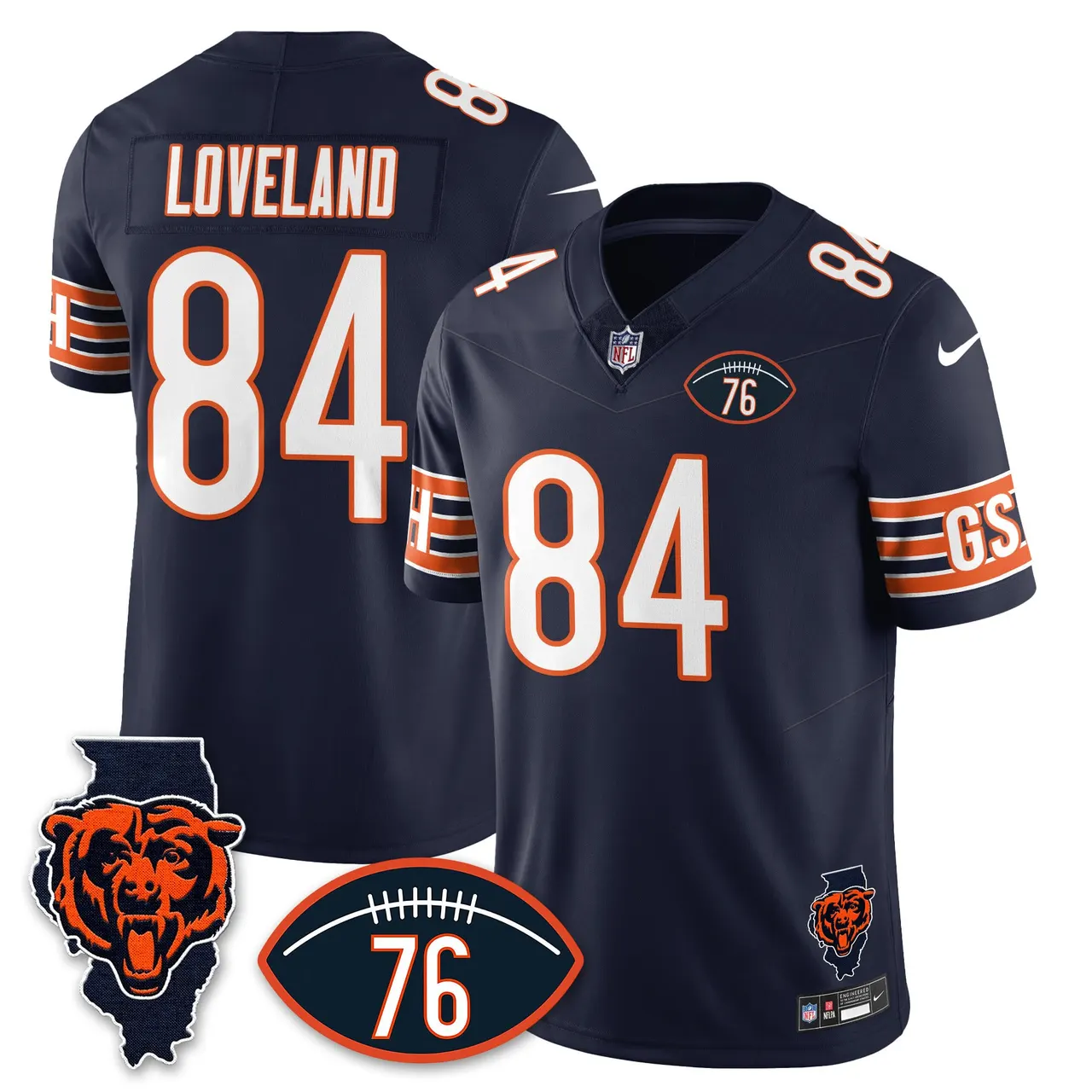 Honor Steve McMichael Chicago Bears Nike Custom Stitched Jersey - Navy - Image 19