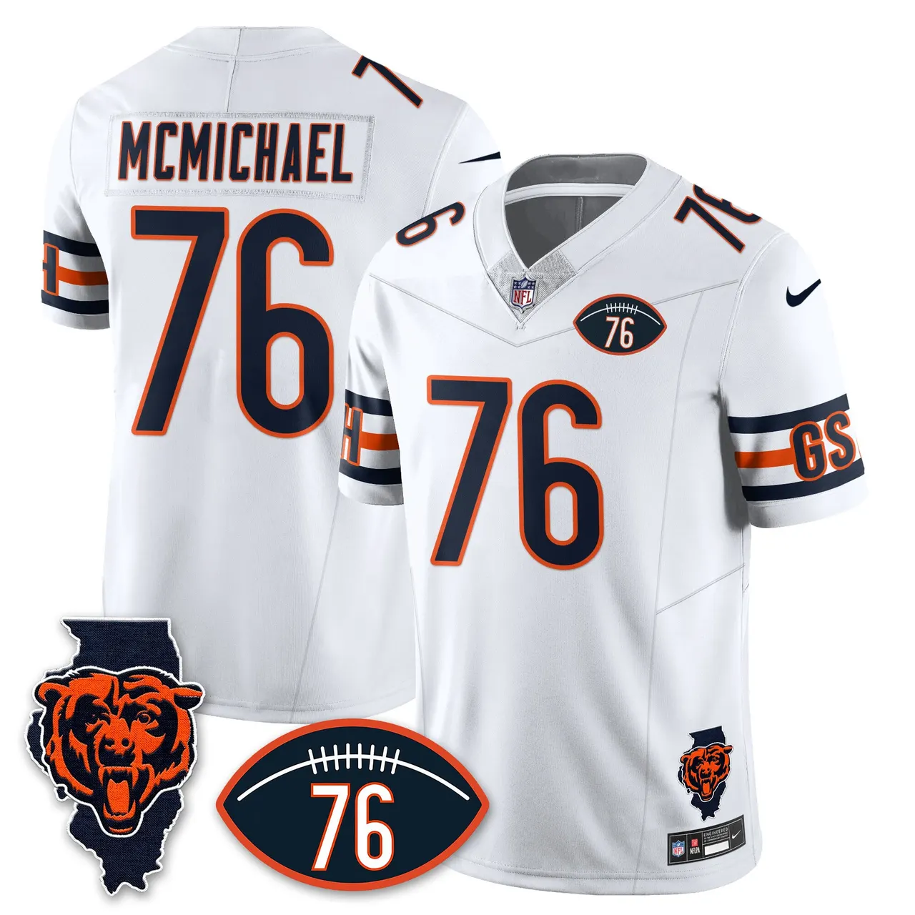 Honor Steve McMichael Chicago Bears Nike Custom Stitched Jersey - Navy - Image 20