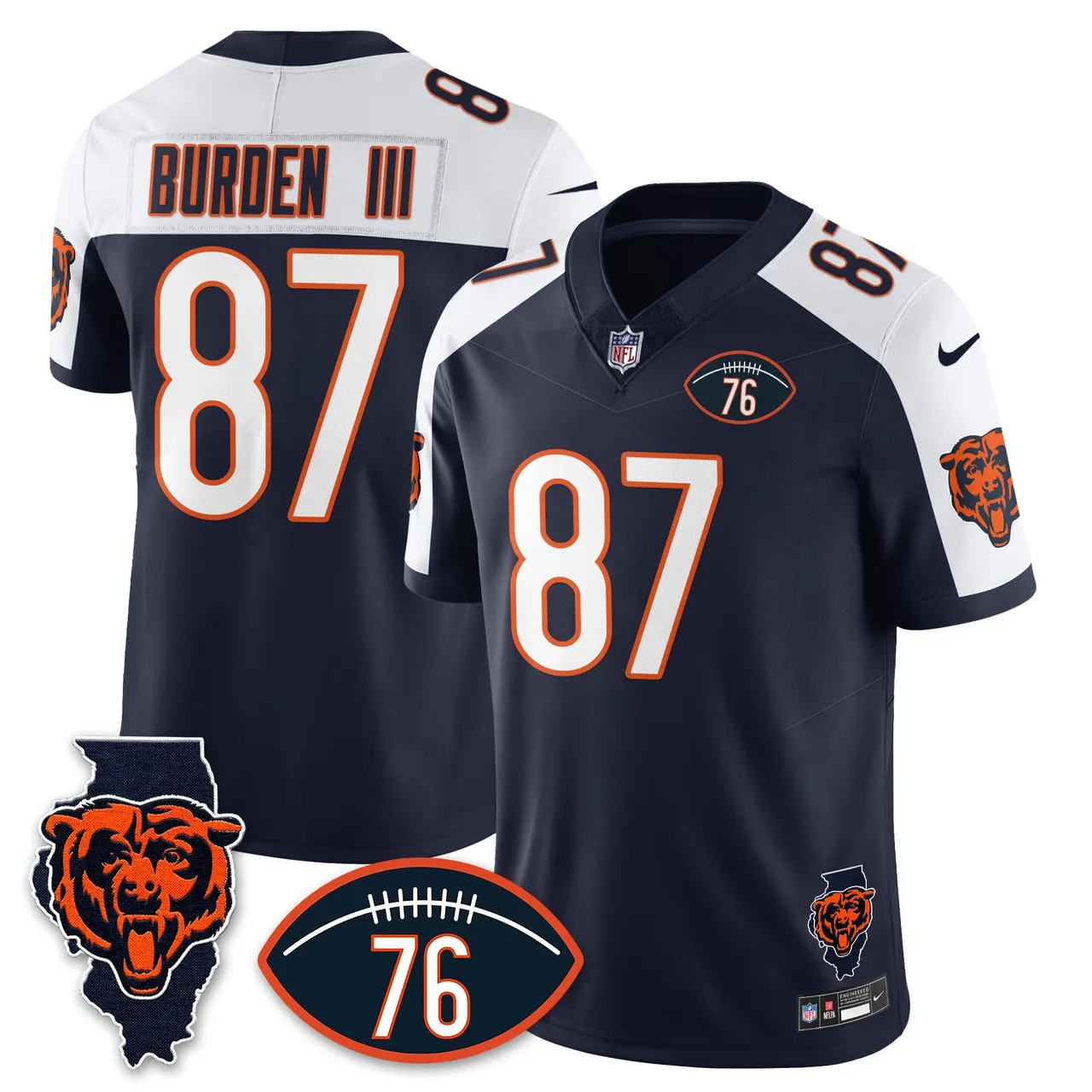 Honor Steve McMichael Chicago Bears Nike Custom Stitched Jersey - Navy - Image 26