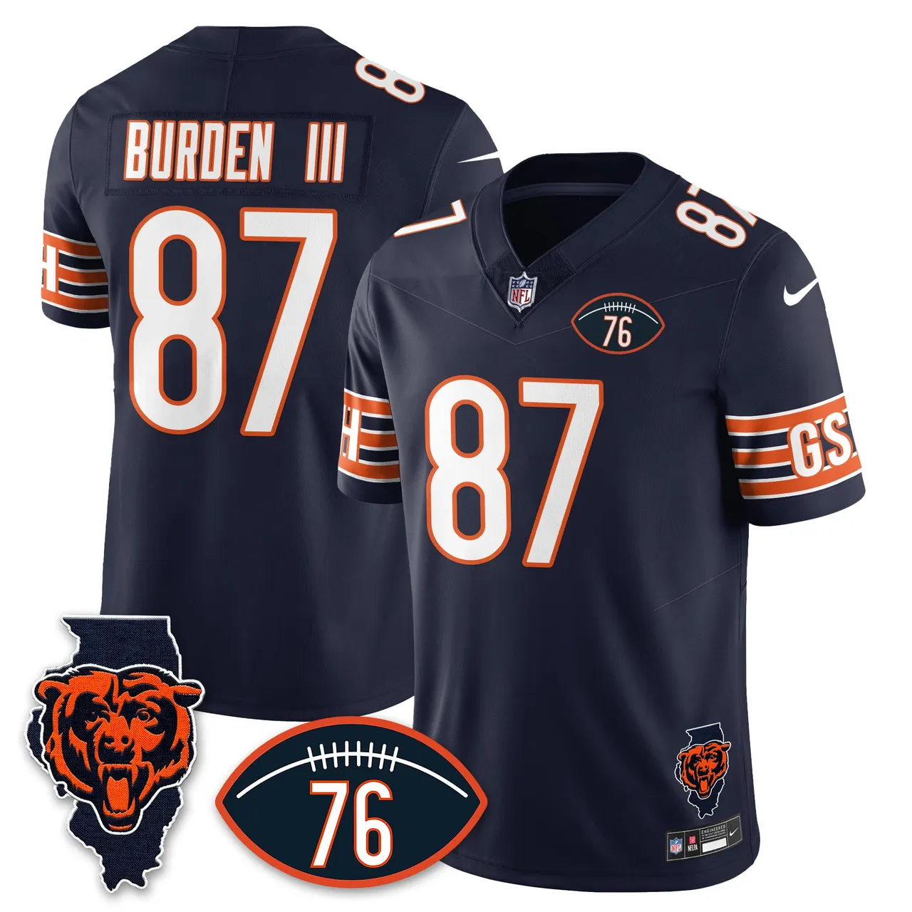 Honor Steve McMichael Chicago Bears Nike Custom Stitched Jersey - Navy - Image 27
