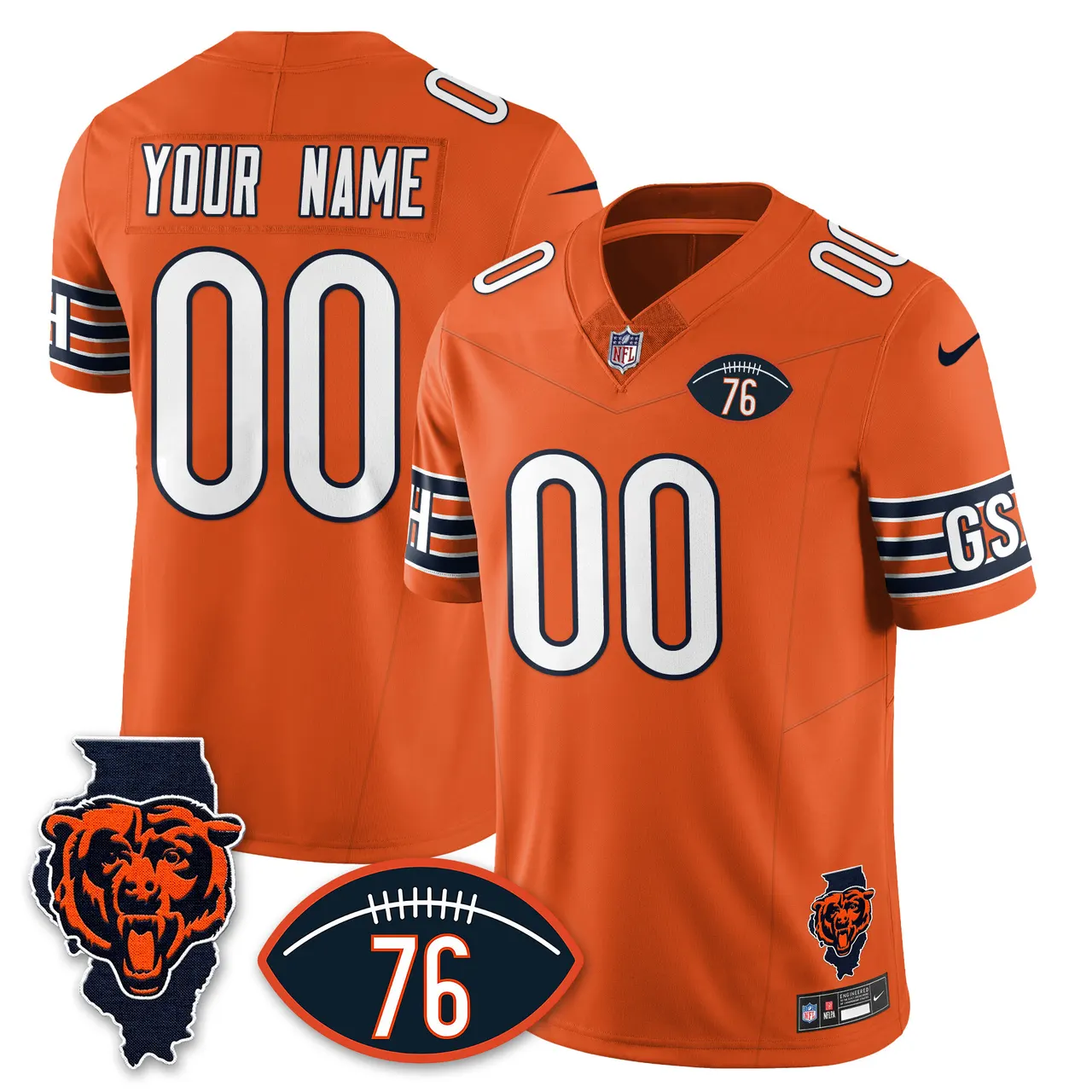Honor Steve McMichael Chicago Bears Nike Custom Stitched Jersey - Navy - Image 28