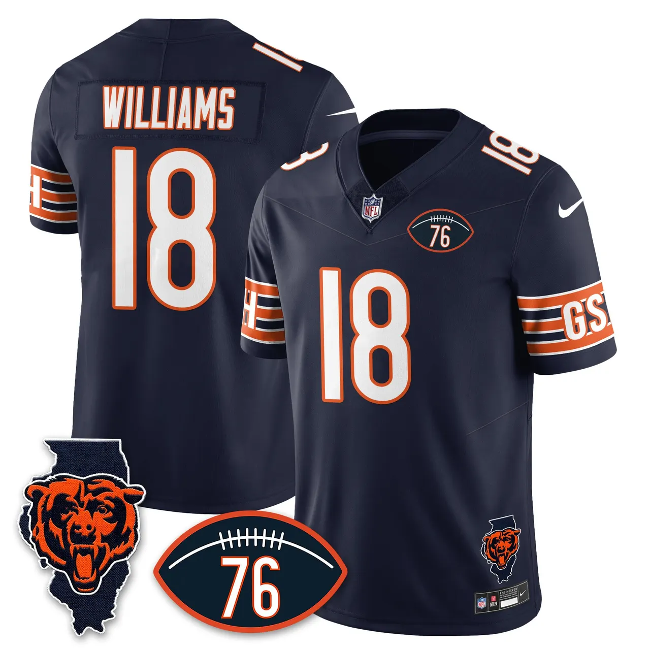 Honor Steve McMichael Chicago Bears Nike Custom Stitched Jersey - Navy - Image 30