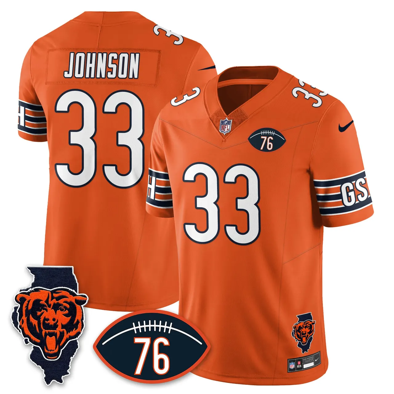 Honor Steve McMichael Chicago Bears Nike Custom Stitched Jersey - Navy - Image 31