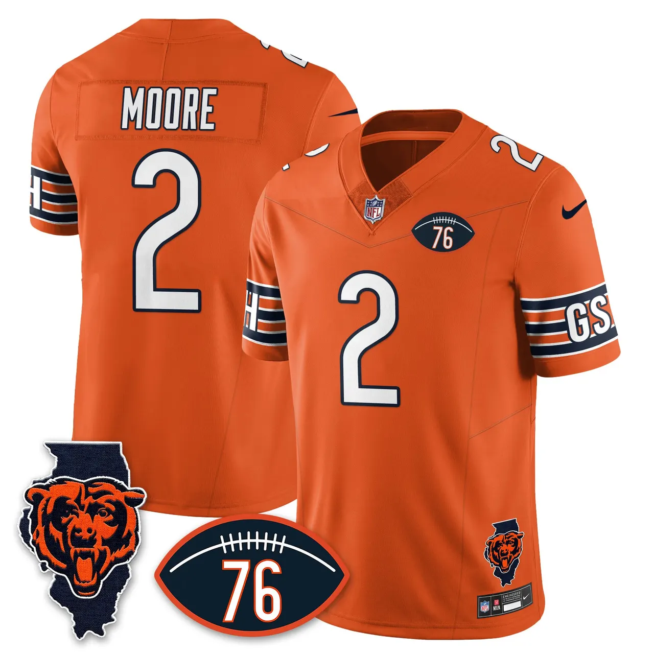 Honor Steve McMichael Chicago Bears Nike Custom Stitched Jersey - Navy - Image 32