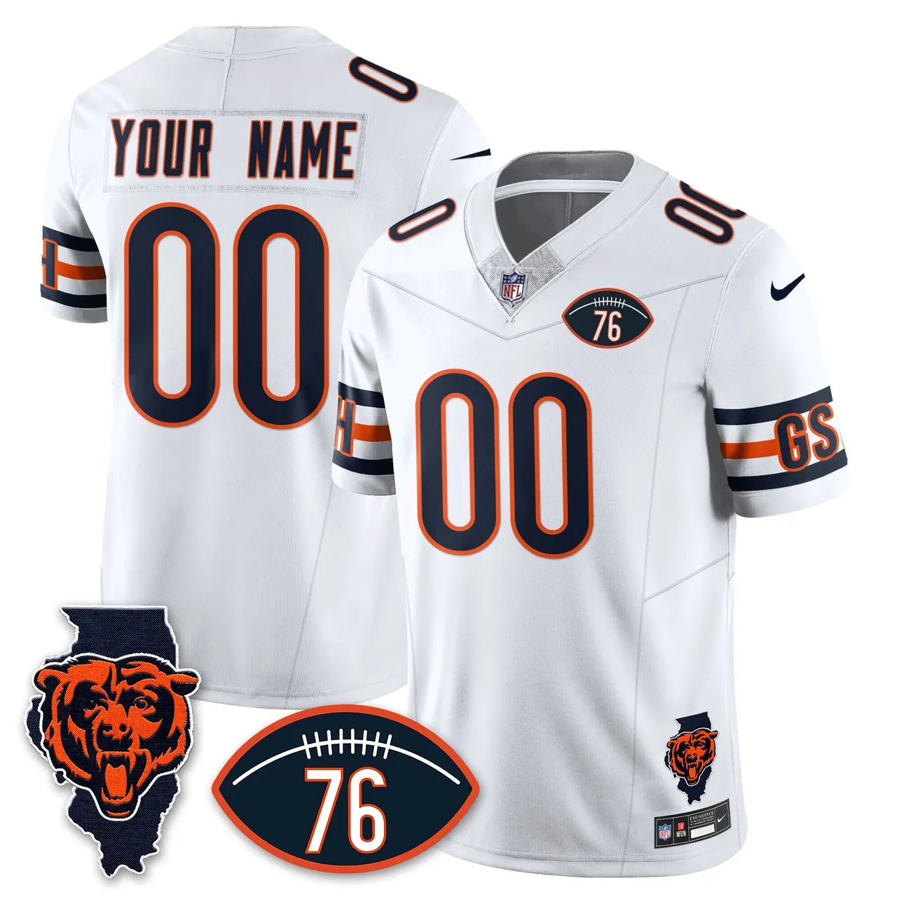 Honor Steve McMichael Chicago Bears Nike Custom Stitched Jersey - Navy - Image 33