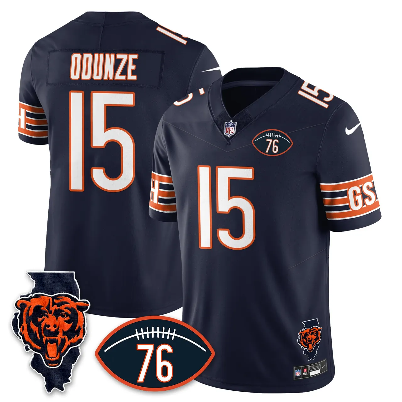 Honor Steve McMichael Chicago Bears Nike Custom Stitched Jersey - Navy - Image 35