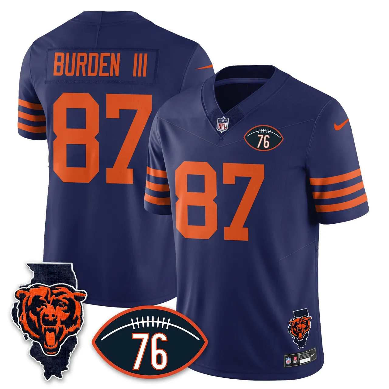 Honor Steve McMichael Chicago Bears Nike Custom Stitched Jersey - Navy