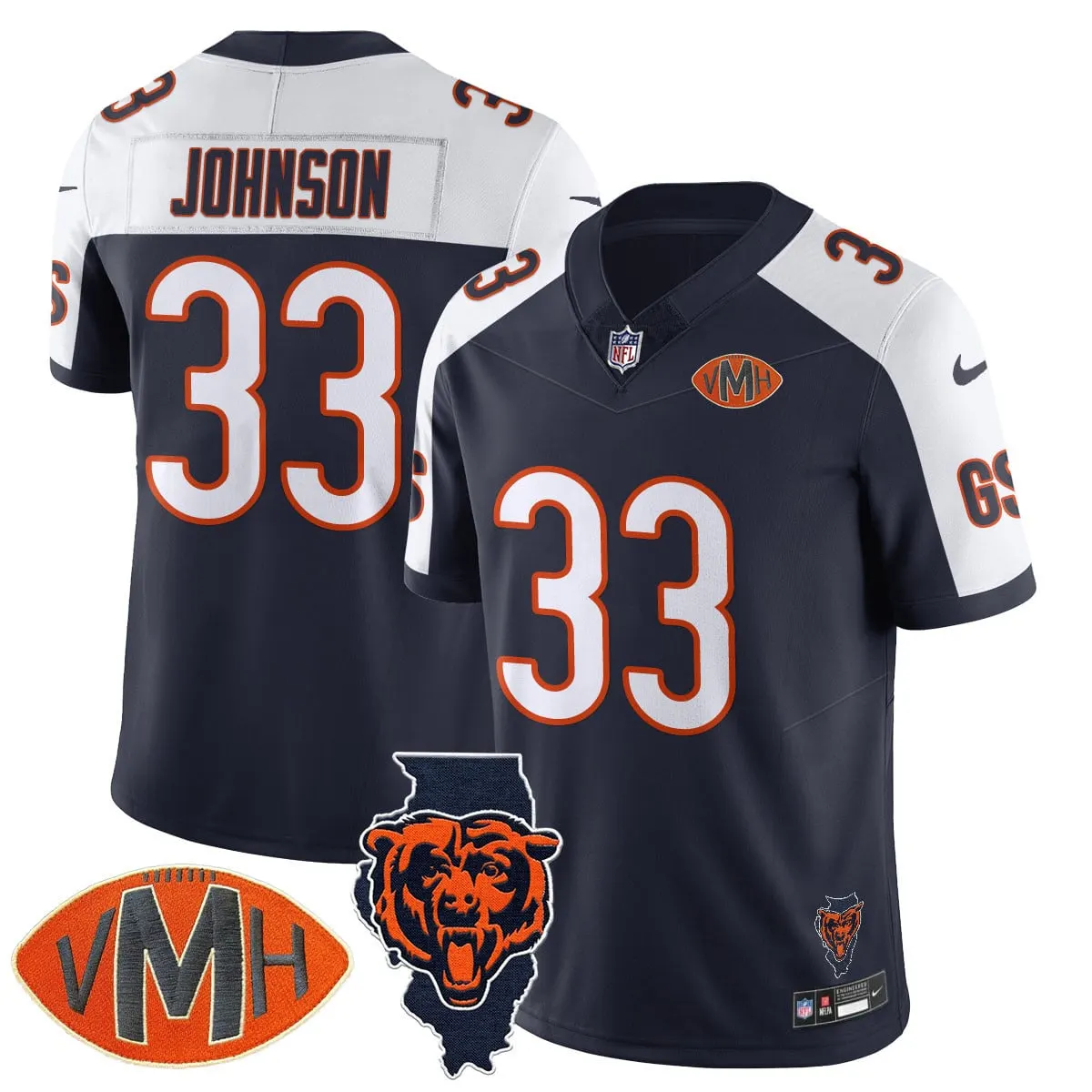 Honor Virginia Halas McCaskey Chicago Bears Nike Custom Stitched Jersey - Navy - Image 4