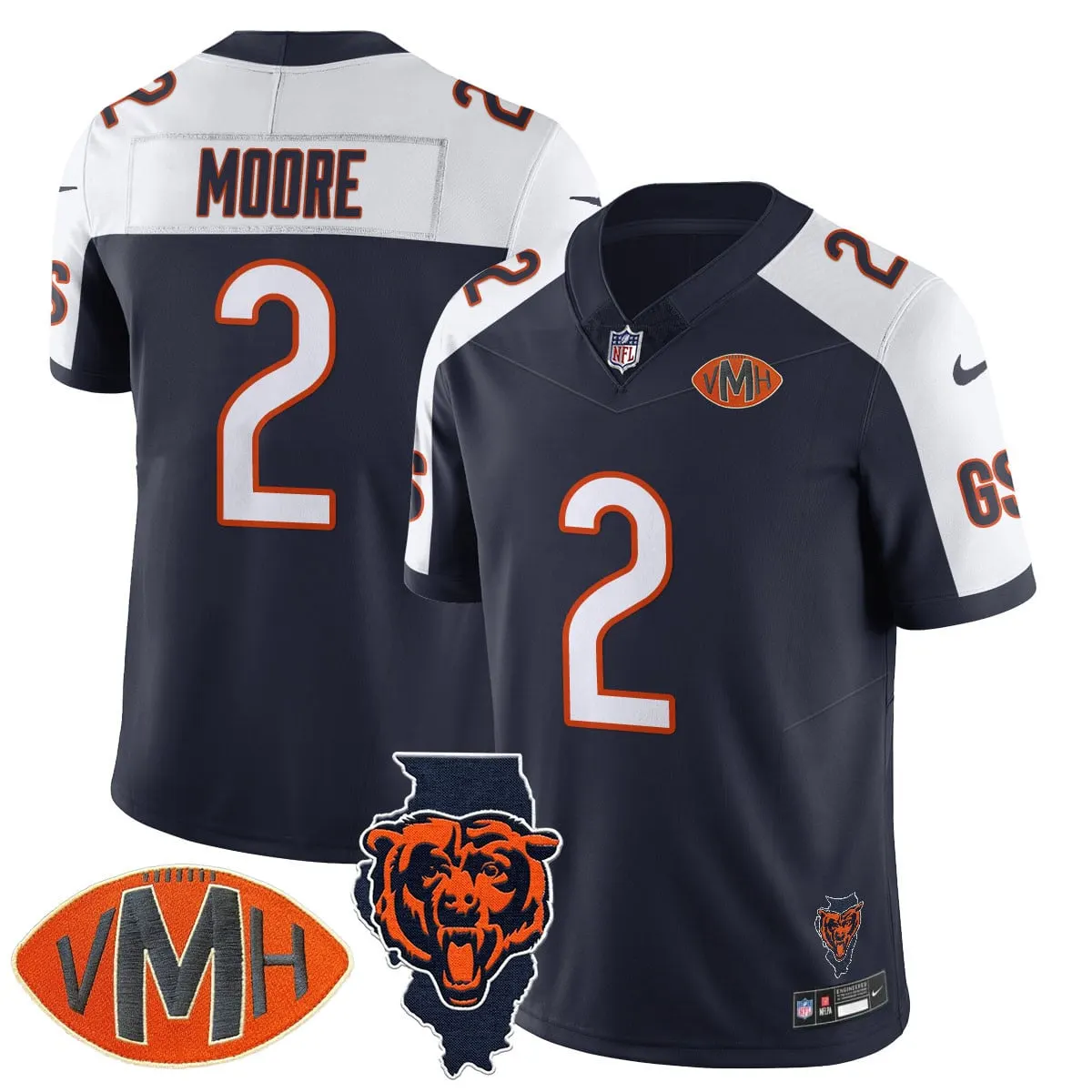 Honor Virginia Halas McCaskey Chicago Bears Nike Custom Stitched Jersey - Navy - Image 6