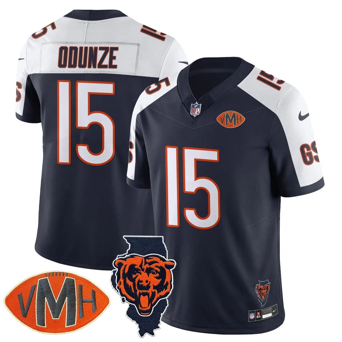 Honor Virginia Halas McCaskey Chicago Bears Nike Custom Stitched Jersey - Navy - Image 7